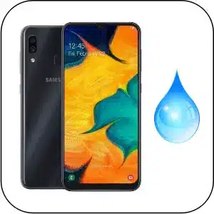 Samsung A30 reparación teléfono mojado