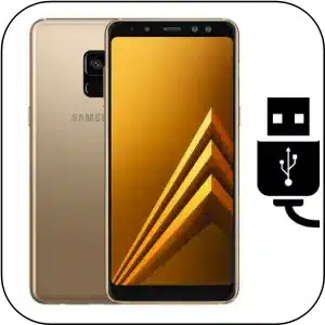 Samsung A8 Plus reparación conector de carga roto