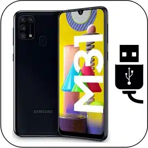 Samsung M31 cambiar conector de carga roto
