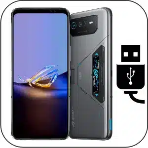 Asus Rog Phone 6D reparación conector de carga roto