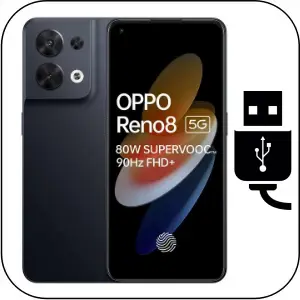 Oppo Reno 8 5G reparación conector de carga roto