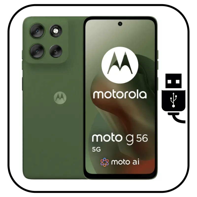 Cambiar conector de carga Motorola Moto G56